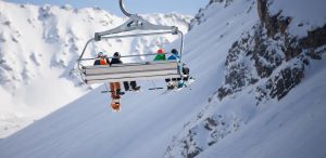 Sessellift Skifahren Snowboarden Berge Schnee Alpen