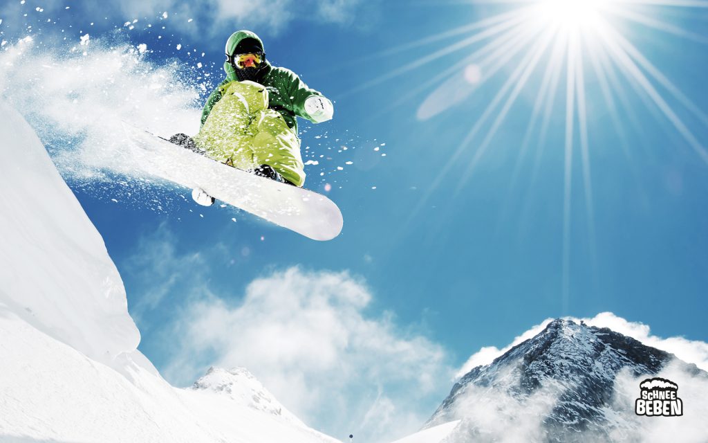 Snowboarder Jump Schneebeben