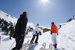 Rodel Schlittenfahren Abfahrt