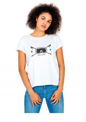 Model Schneebeben T-Shirt weiss "Skibrille"