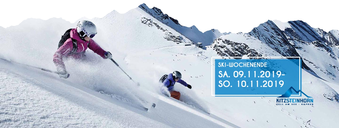 Zwei Skifahrer auf der Piste